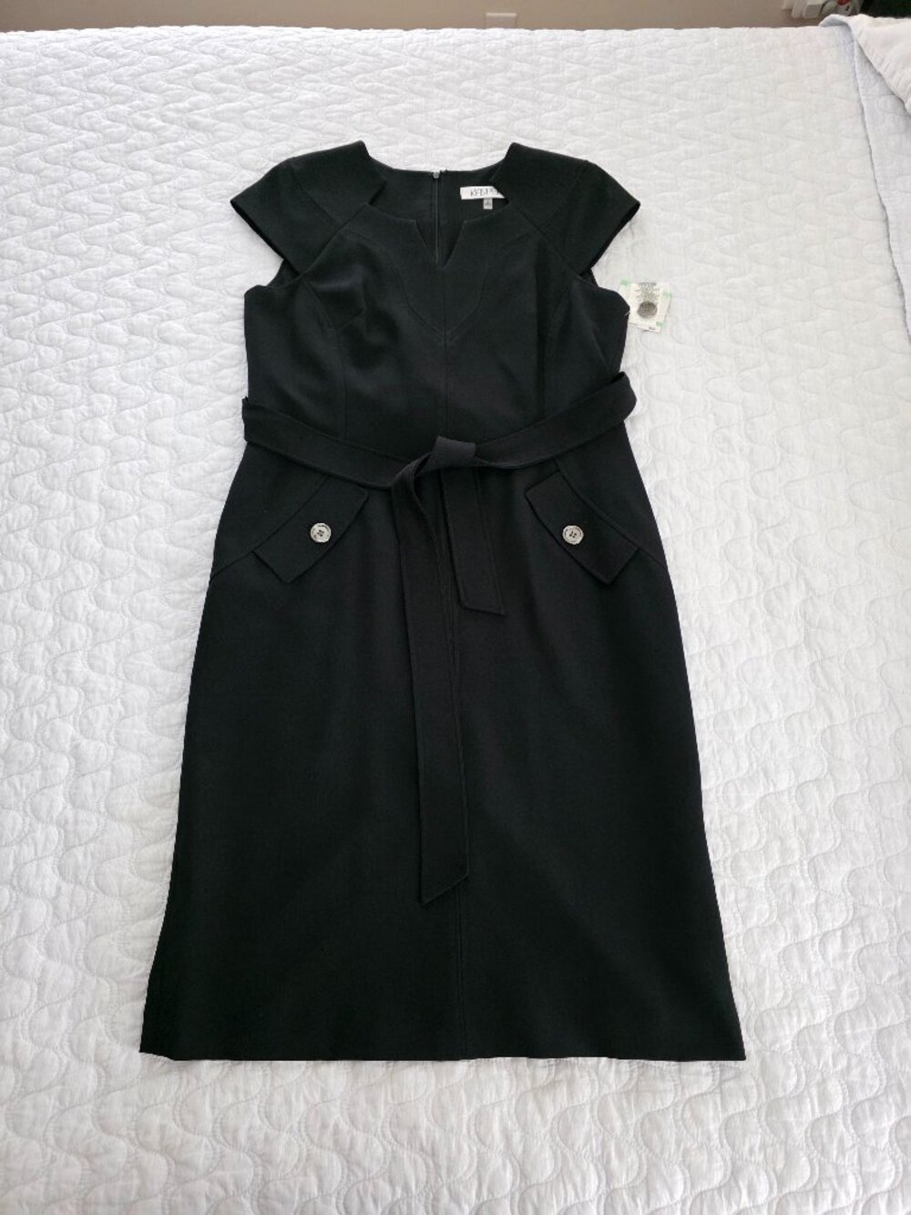 Kasper black sleeveless sheath dress